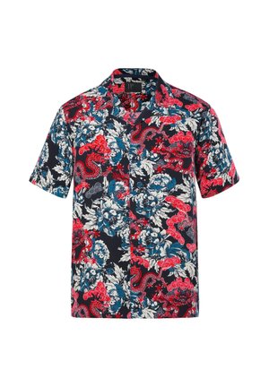 JP1880, HALF-SLEEVE CUBAN COLLAR FLORAL PRINT CUBAN FIT SHIRT UP TO SIZE 8 XL - Hemd - navy blue