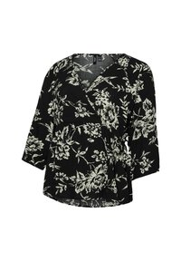 NORMAL GESCHNITTEN V-AUSSCHNITT - Blouse - black