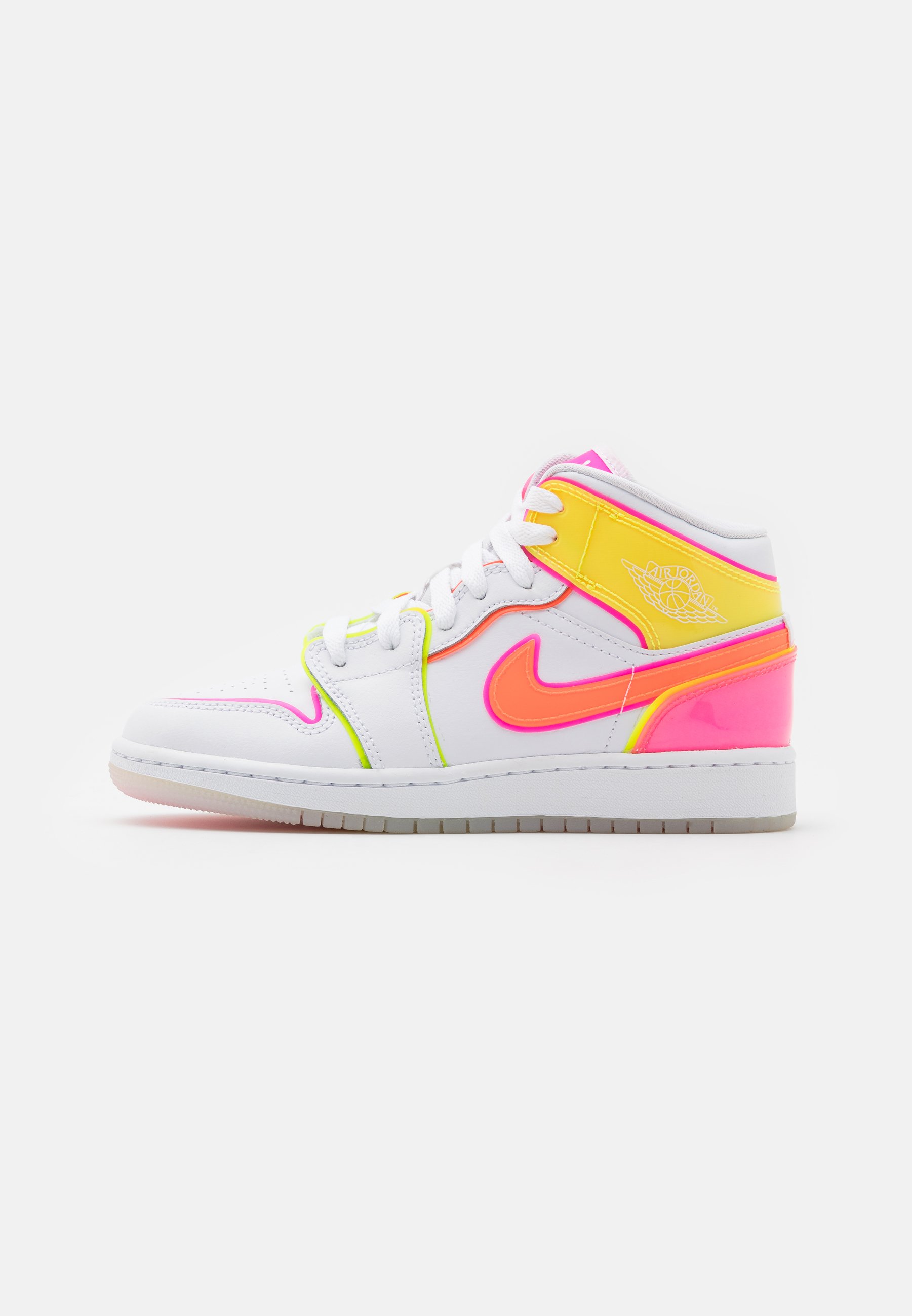 Jordan AIR 1 MID EDGE GLOW UNISEX - Scarpe da basket - white/hyper  crimson/pink blast/lemon/bianco - Zalando.it