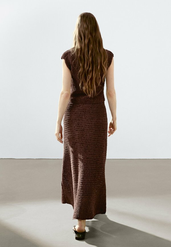 CROCHET - Maxi skirt - mottled bordeaux3