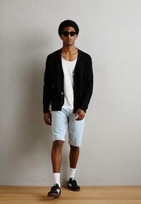 Lindbergh BUTTON CARDIGAN - Cardigan - black