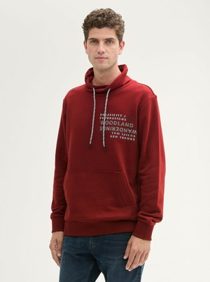 TOM TAILOR SNOOD MIT TEXTPRINT - Kapuzenpullover - burgundy dark red
