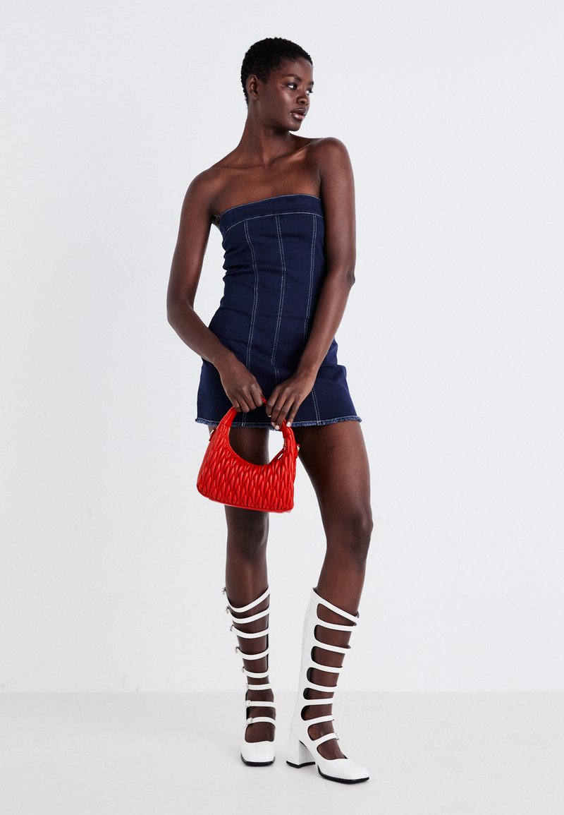 Denim Project BANDEAU DRESS - Denim dress - dark blue wash/dark-blue denim  - Zalando.co.uk