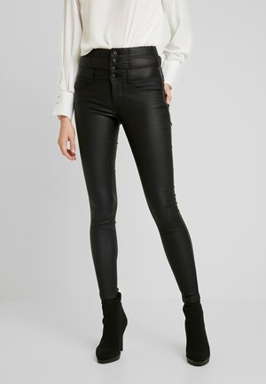 ONLY ONLCORAL CORSAGE ROCK COATED - Παντελόνι - black