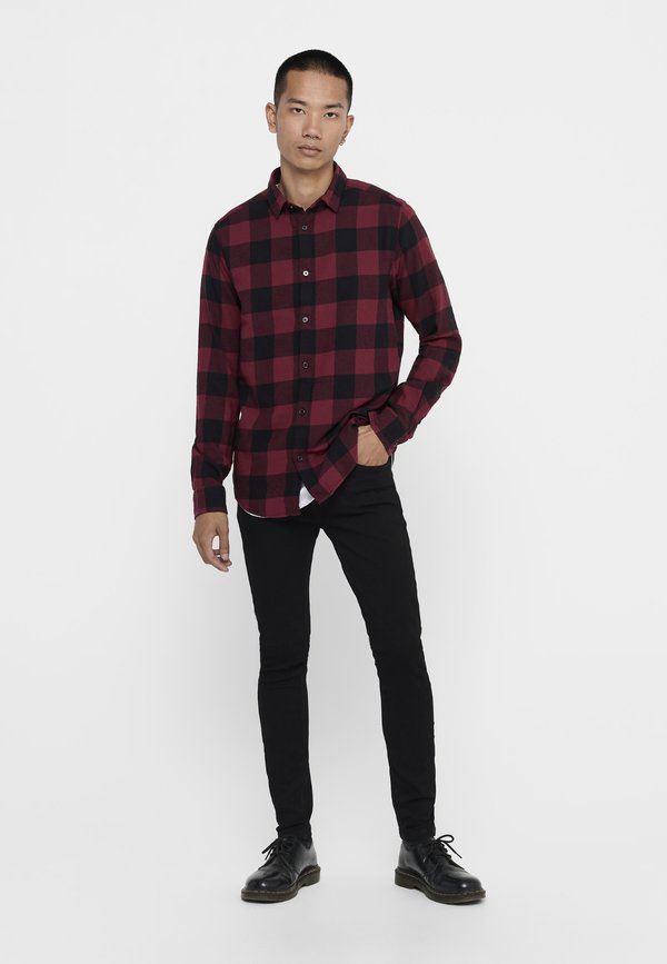 ONSGUDMUND CHECKED SHIRT - Shirt - cabernet2