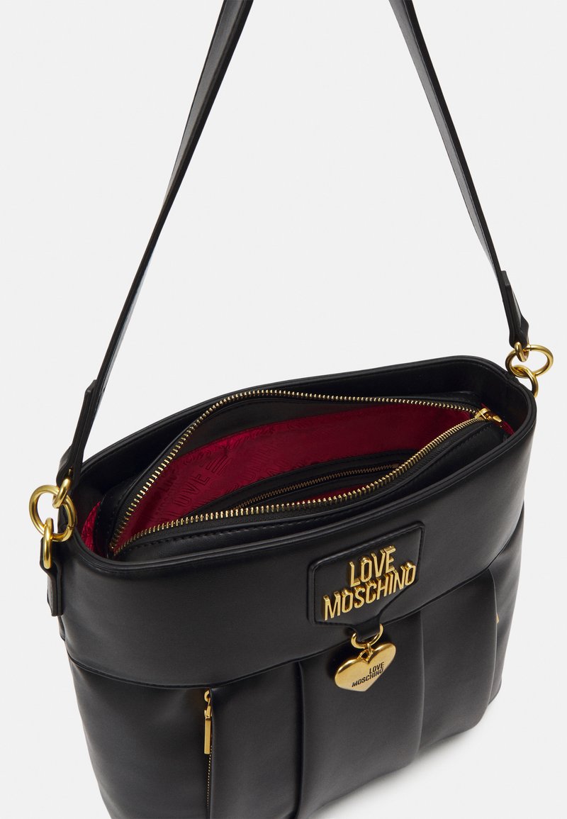 Damen Handtaschen | Love Moschino SOFT CHARM SCARVED HOBO Handtasche * nero/schwarz - XH60731 Damen Handtaschen | Love Moschino SOFT CHARM SCARVED HOBO Handtasche * nero/schwarz - XH60731