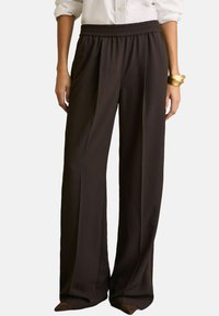 Reiss REMI ELASTICATED SIDE STRIPE WIDE LEG - Bukser - chocolate brown