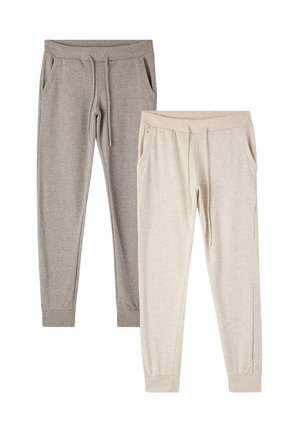 PACK OF 2 JOGGERS WITH CUFFS AND DRAWSTRING - Pantaloni sportivi -  grigio avorio