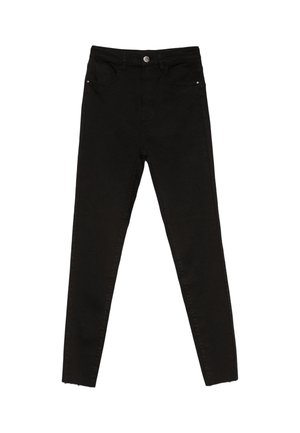 Stradivarius, COLOURED SUPER HIGH WAIST JEANS - Džínsy skinny fit - black