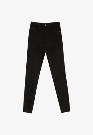 Stradivarius, COLOURED SUPER HIGH WAIST JEANS - Džínsy skinny fit - black