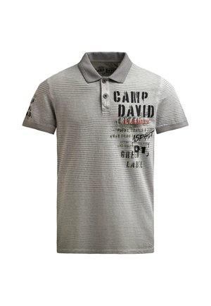 Camp David, CAMP DAVID POLO MIT STREIFENSTRUKTUR UND LABEL PRINTS - Polo shirt - shadow