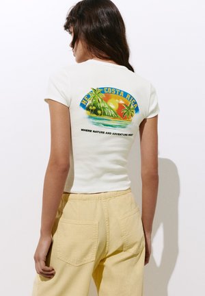 PULL&BEAR, COSTA RICA - T-SHIRT - Majica kratkih rukava s printom - white