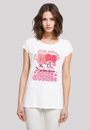LOVE AND COFFE VALENTINSTAG - Print T-shirt - weiß