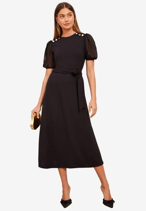 Friends Like These REGULAR FIT - PUFF SLEEVE TIE BELT - Kasdienė suknelė - black