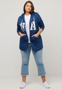 Ulla Popken Mikina na zip - dark blue
