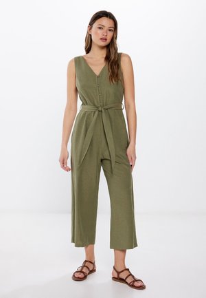 Tuta Jeans Springfield Per Bambina, Pantaloni Jumpsuit In Denim Colore Blu, Comoda E Alla Moda - 2