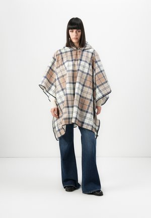 PORTREE TARTAN PONCHO - Cape - hessian/navy