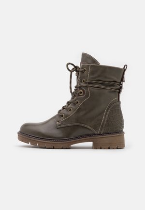 Schnürstiefelette - olive