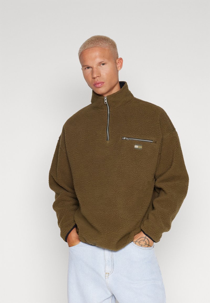 Tommy Jeans TONAL 1/2 ZIP - Sweat polaire - drab olive green/olive - ZALANDO.FR