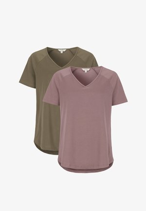 Cellbes of Sweden, JERSEY TOP WITH RAGLAN SLEEVE 2 PACK - T-shirts basic - dark heather pink nougat