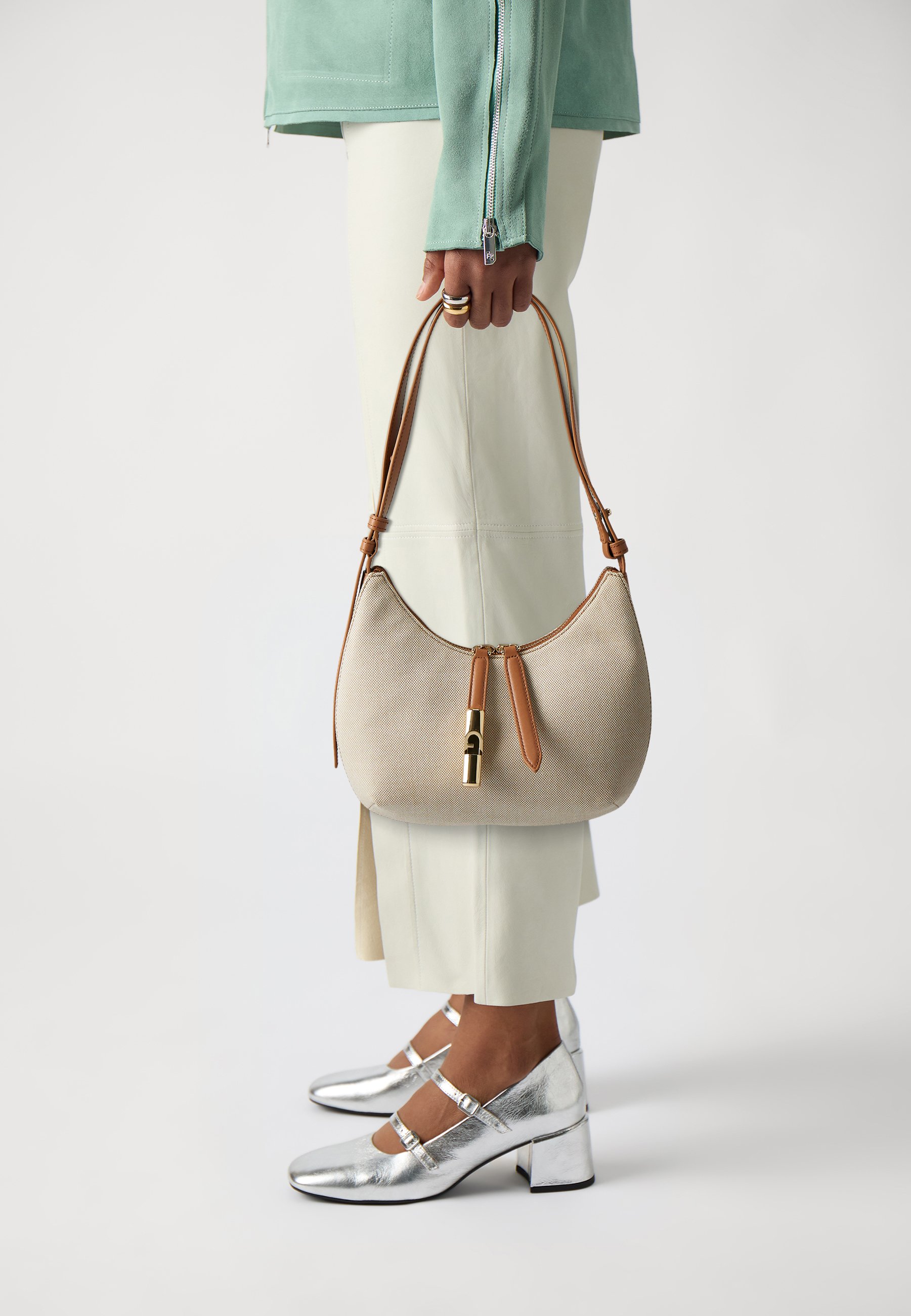 Furla GOCCIA SHOULDER BAG - Handbag - naturale/brandy/beige 