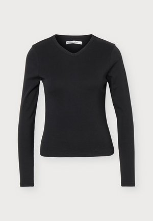 Abercrombie & Fitch, VINTAGE HIGH V NECK TEE - T-shirt à manches longues - black
