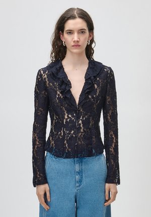 TIERRA - Gombos blúz - dunkles marineblau