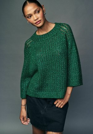 Next SEQUIN HALF SLEEVE - Svetrík - green emerald sparkle
