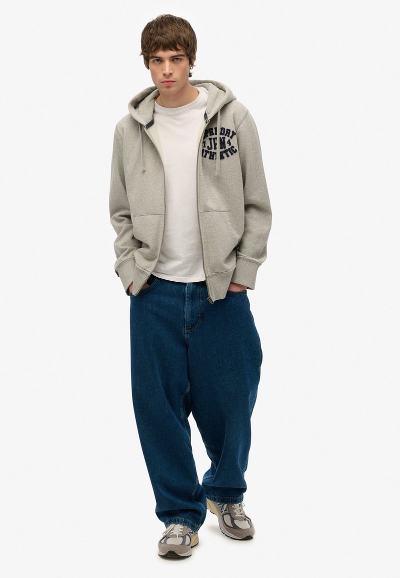 Superdry & Co Sweater met rits lichtgrijs