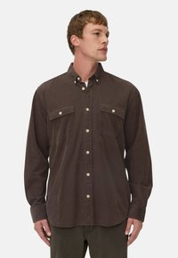 camel active LANGARM MIT AUFGESETZTEN TASCHEN - Skjorter - dark brown