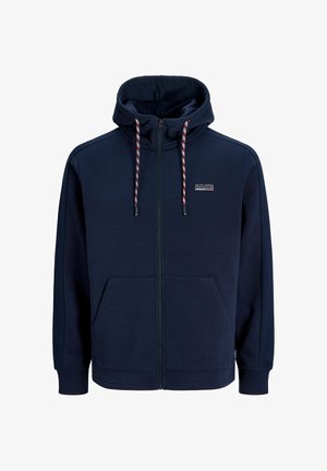 Jack & Jones, HOODIE REGULAR FIT HOODIE SET IN SLEEVES SWEATSHIRT - Sweat zippé - navy blazer