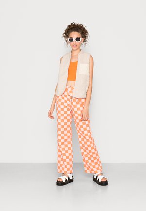 Top - orange/white