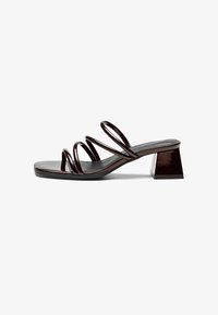 Heeled mules - dark brown