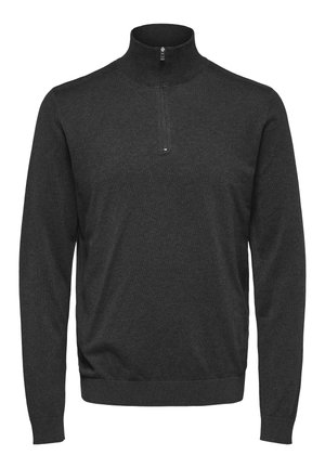 Selected, SLHBERG HALF ZIP - Jumper - antracit/melange