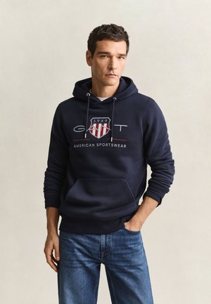 GANT, REG ARCHIVE SHIELD HOODIE - Hoodie - evening blue