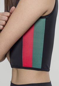Urban Classics LADIES SIDE STRIPE CROPPED ZIP  - Top - black/firered/green