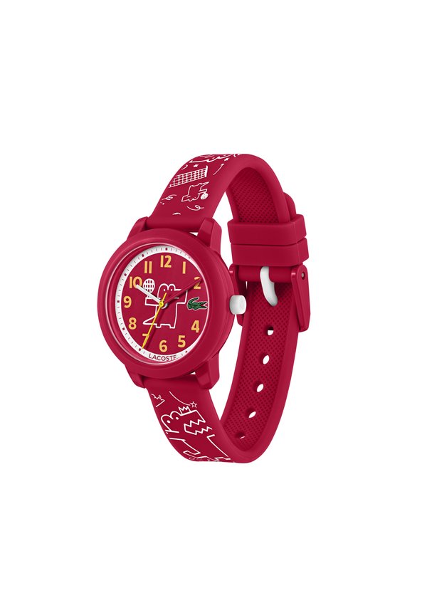Uhr – rot rot rot silberfarben rot