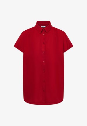 Cecil, BASIC BLOUSE WITH SHIRT COLLAR IN A SOLID COLOR - Chemisier - tamarillo red