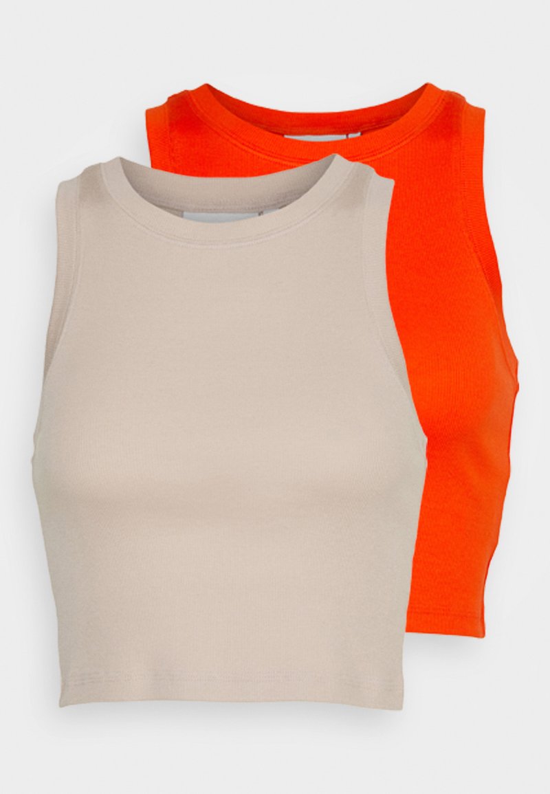 Damen T-Shirts | Weekday EASY CROPPED 2 PACK Top orange/pink beige/pink - NR74787 Damen T-Shirts | Weekday EASY CROPPED 2 PACK Top orange/pink beige/pink - NR74787