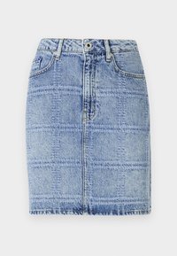 PATCHWORK SKIRT - Denim skirt - blue denim