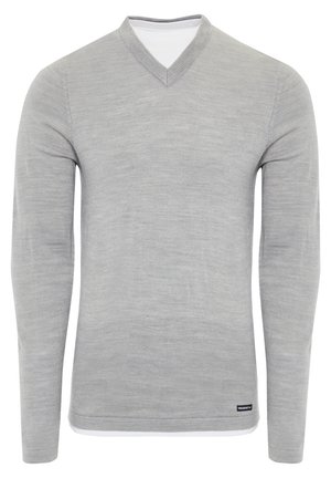 Threadbare, BRAMWELL V-NECK - Pullover - grey marl