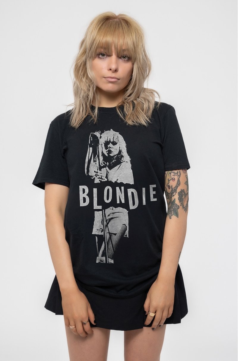 Maglietta Donna Blondie, Ufficiale Rock Off, Manica Corta, 100% Cotone, Taglie Small A XXL, Nero - 6