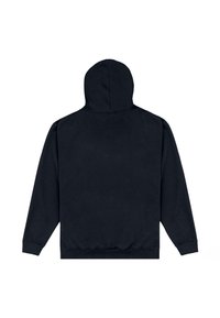 Czarna bluza z kapturem i kieszenią kangurkę, z prążkowanymi mankietami i dołem. Wykonana z miękkiego materiału, z dużym, regulowanym kapturem.