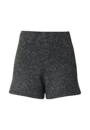 Graue Strickshorts mit weicher Textur, hoher Taille und geradem Schnitt, geeignet für den lässigen Gebrauch.