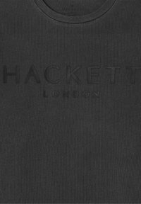 Mörkgrå crew neck t-shirt med präglad "HACKETT LONDON" text på bröstet, centrerad och i matchande mörkgrå färg.