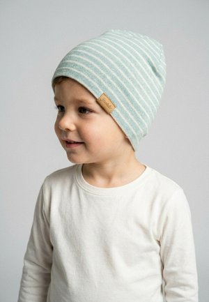 Sterntaler, BEANIE MIT QUERSTREIFEN, ZWEI TRAGEVARIANTEN UNISEX - Mütze - grau blau