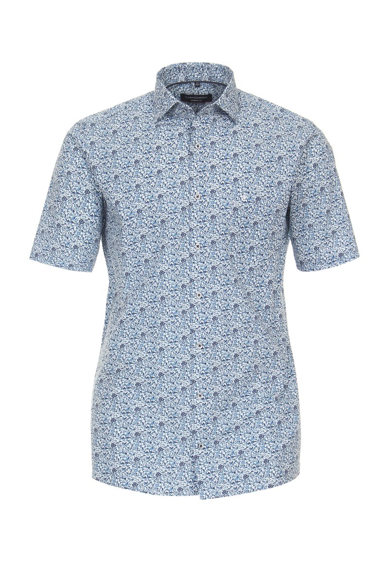 CASAMODA Camicia Uomo Business Comfort Fit In Puro Cotone Con Stampa - Blu Scuro Taglia 49