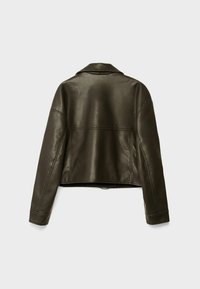 Stradivarius Veste en similicuir - khaki