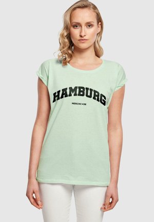 HAMBURG WORDING  - T-Shirt print - neo mint