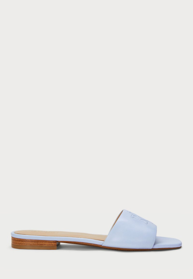 Lauren Ralph Lauren EVERLEY NAPPA LEATHER SLIDE SANDAL - Natikači - cornflower blue
